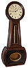 Howard & Davis, Boston, Mass., "No. 1 Regulator" banjo wall clock, 8 days, time only, weight driven movement in a rosewood grain painted cherry case with paper over zinc dial, reverse painted tablets and damascene pendulum bob, c1860