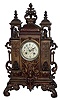 French architectural cast brass 8 days, time and strike, mantel clock, c1880