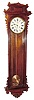 E. N. Welch Mfg. Co., Bristol, Conn., "No. 11 Regulator", wall clock, 30 days, time only, double spring driven movement in a mahogany case with painted metal dial, c1889
