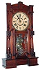 Wm. L. Gilbert Clock Co., Winsted, Conn., "Mitra" walnut 8 days, time and strike, parlor clock, c1891