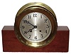 Chelsea Clock Co., Boston, Mass., brass on wood base  6" dial 8 days, ship's bells clock, c1953