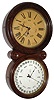 E. Ingraham and Co., Bristol, Conn., "Ionic Calendar" rosewood 8 days, time only, double dial perpetual calendar wall clock, c1886