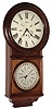 Welch, Spring and Co., Forestville, Conn., "No. 4 Round Head Regulator", rosewood 8 days, time only, double dial calendar wall clock, spring movement, c1878
