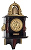 Wm. L. Gilbert Clock Co., Winsted, Conn., "Curfew" black enameled wood 8 days, time and strike, rare hanging model, c1913