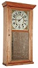 Edward E. Jones, Bristol, Conn., 30 hour, time and strike, 2-weight, wood movement shelf clock, c1866