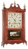 E. Terry & Sons, Plymouth, Conn., 30 hour, time and strike, wood movement pillar & scroll shelf clock. c1825