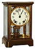 Ansonia Clock Co., Ansonia, Conn., "Coral", 8 day, time and strike, crystal regulator mantel clock, c1914