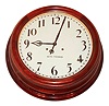 Seth Thomas Clock Co., Thomaston, Conn., "Gallery 18 Inch", wall clock, 15 days, time only, spring driven movement in a mahogany case with 18" painted metal dial, c1885