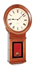 E. Howard & Co., Boston, Mass., "No. 70 Regulator" with 12" dial, wall clock, 8 days, time only, weight driven movement in an oak case with painted metal dial and reverse painted lower tablet, c1890