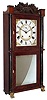 Henry Terry, Plymouth, Conn., 8 day, time and strike, weight mahogany plate wood movement double decker shelf clock. c1832