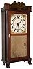 Silas Hoadley, Plymouth, Conn., 30 hour, time and alarm, weight wood movement miniature timepiece. c1830