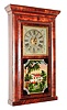 E. C. Brewster & Co., Bristol, Conn., 8 day, time and strike, iron back plate and brass movement, half round molding with cornice top shelf clock, c1840