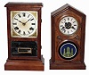 Clocks- 2 (Two) Connecticut mahogany striking spring driven mantel clocks: E. Ingraham 8 day; Daniel Pratt & Sons 30 hour, c1870