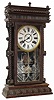 Wm. L. Gilbert Clock Co., Winsted, Conn., "Long Branch" oak 8 days, time and strike, mantel clock, c1895