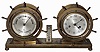 Waterbury Clock Co., Waterbury, Conn., "Ship's Bell No. 19", 8 days, time and strike, clock/barometer/thermometer desk set, c1929