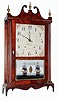 Seth Thomas Clock Co., Plymouth, Conn., 30 hour, time and strike, weight wood movement pillar and scroll shelf clock, c1825