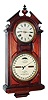 Ithaca Calendar Clock Co., Ithaca, NY, "No. 6 Hanging Library", 8 day, time and strike, double dial calendar wall clock, c1875