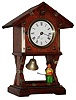 Junghans, Germany, oak 30 hours, animated bell ringer time only, mantel clock, c1910