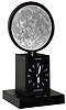 Galilea, French quartz movement desk clock with calendar and moon phase, in original box with manual, c1990