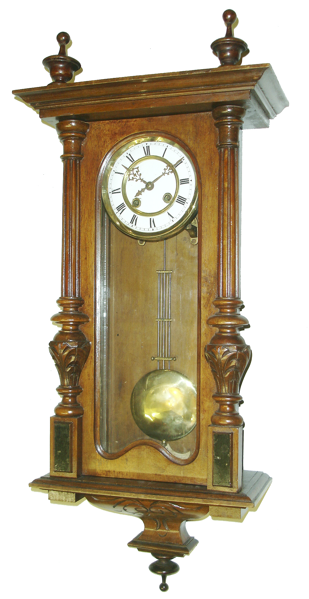 Clocks- 3 (Three) German 8 days, time and strike, spring-wound walnut regulator wall clocks, c1890 — Antique Clocks Price Guide