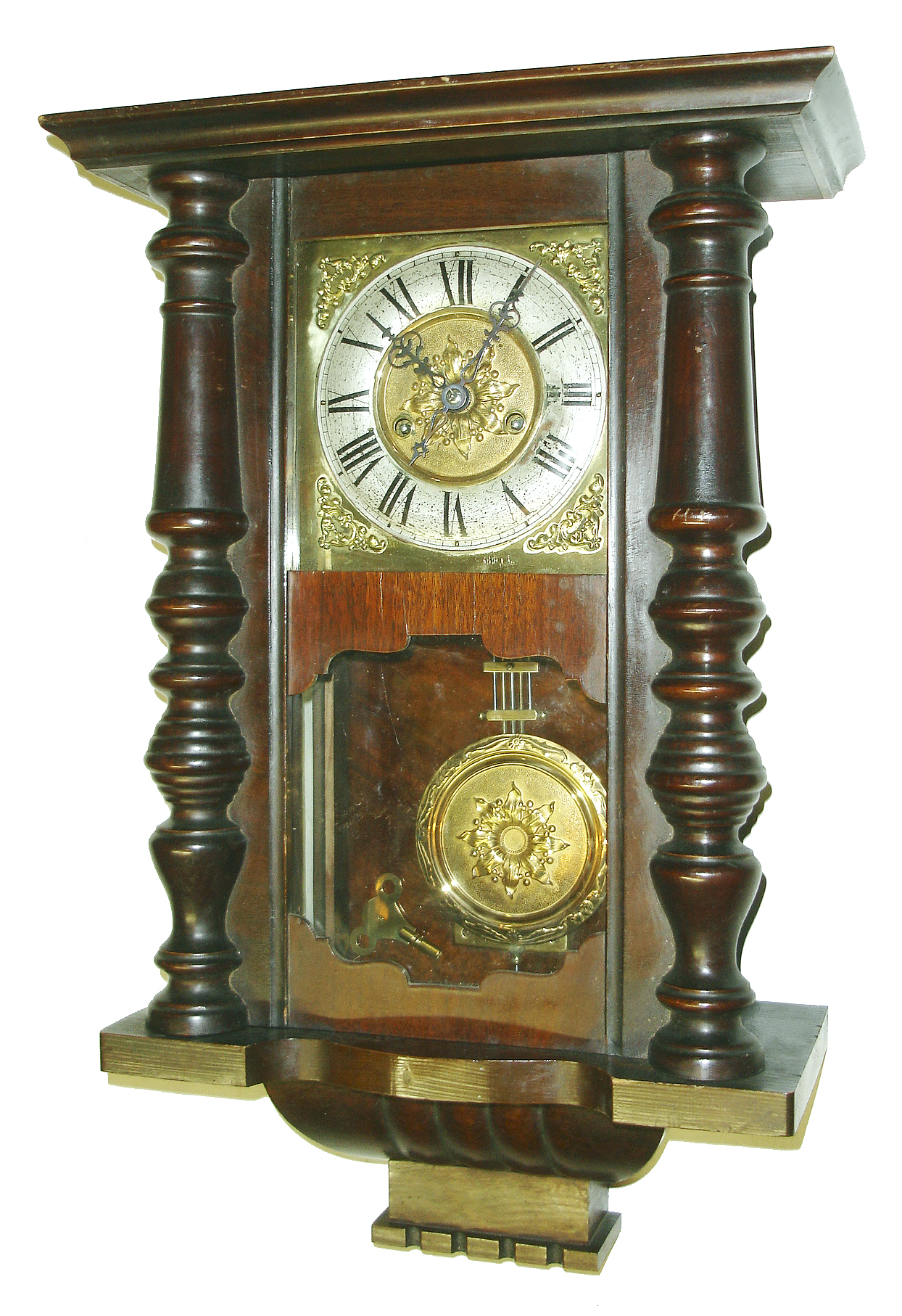 Clocks- 3 (Three) German 8 days, time and strike, walnut wall clocks, c1890 — Antique Clocks Price Guide