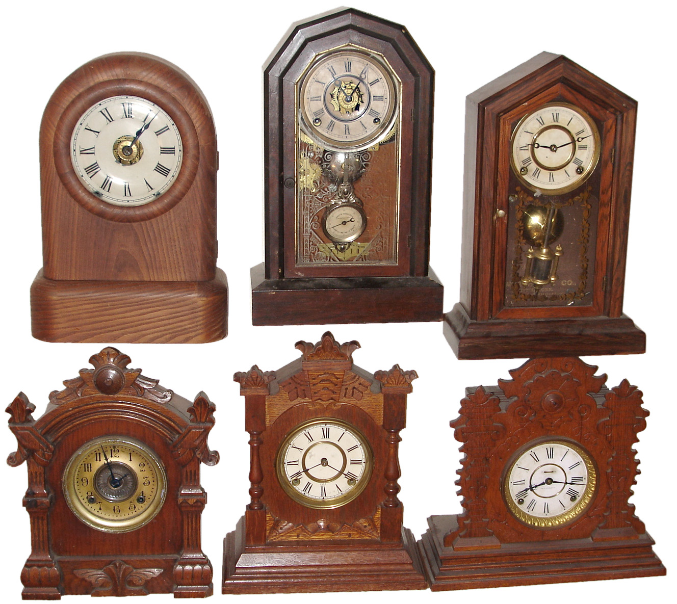 Clocks- 17 (Seventeen) American 8 days, time and strike, wood case mantel and cabinet clocks, 19th & 20th centuries — Antique Clocks Price Guide