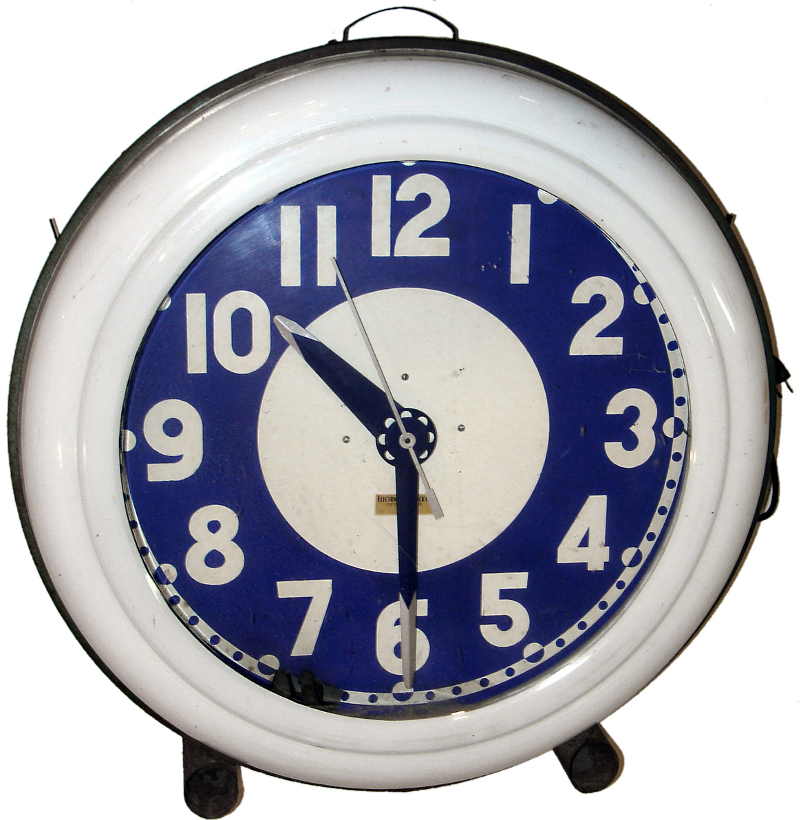 Clocks- 2 (Two) Electric illuminated advertising wall clocks plug-ins: large round neon by Electric Neon Clock Co.; Romm & Co./Longines by Electric Clock Co. — Antique Clocks Price Guide