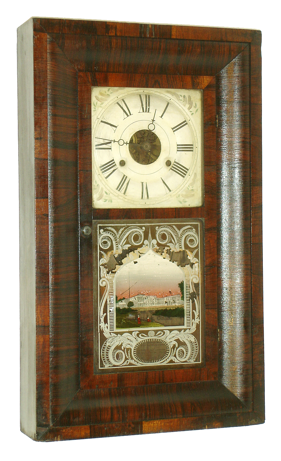 Seth Thomas, Plymouth Hollow, Conn., 30 hour, time and strike, rosewood OG shelf clock, c1863 — Antique Clocks Price Guide