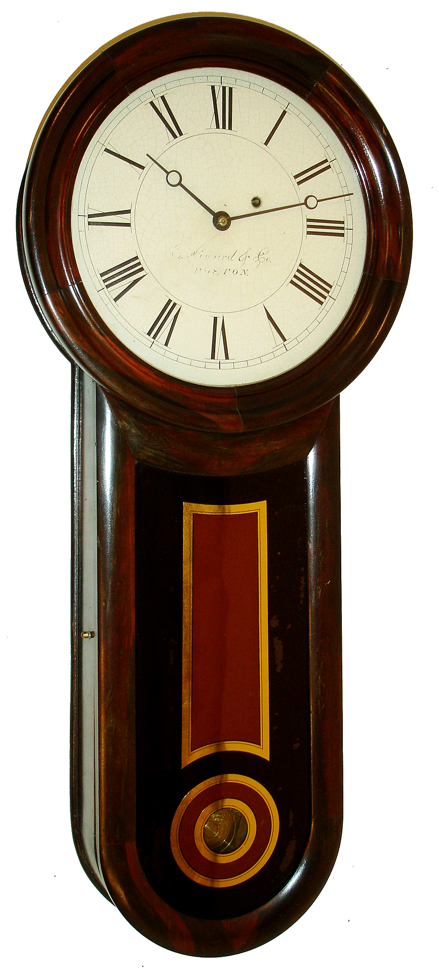 E. Howard & Co., Boston, "No. 11 Regulator" or "Keyhole" 8 days, rosewood grain painted cherry weight driven time only wall clock, c1880 — Antique Clocks Price Guide