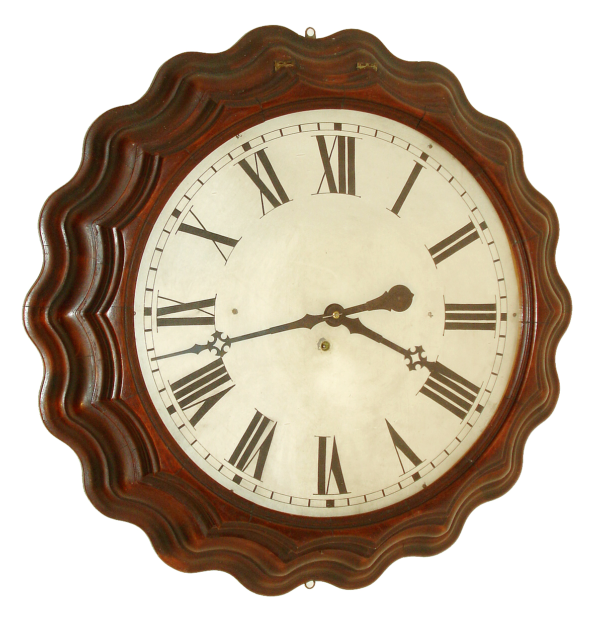 E. Ingraham & Co., Bristol, Conn., "Corrugated Gallery" model wall clock with 8 days, timepiece movement, c1878. — Antique Clocks Price Guide