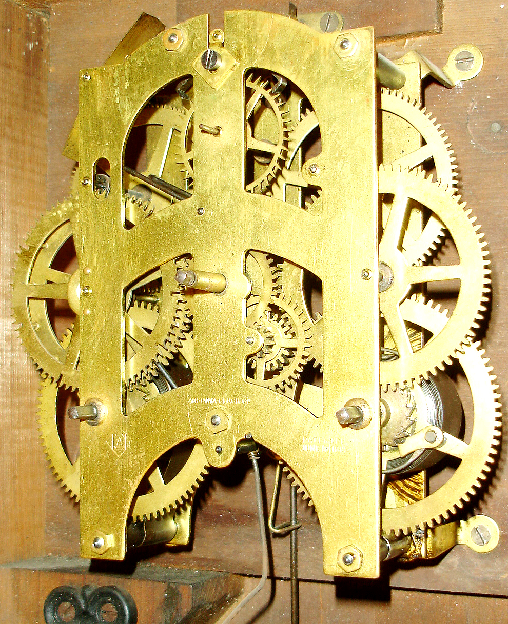 Ansonia Clock Co., New York, "Office Regulator" wall hanging clock with 8 days, time and strike, spring driven movement with seconds bit, c1900. — Antique Clocks Price Guide