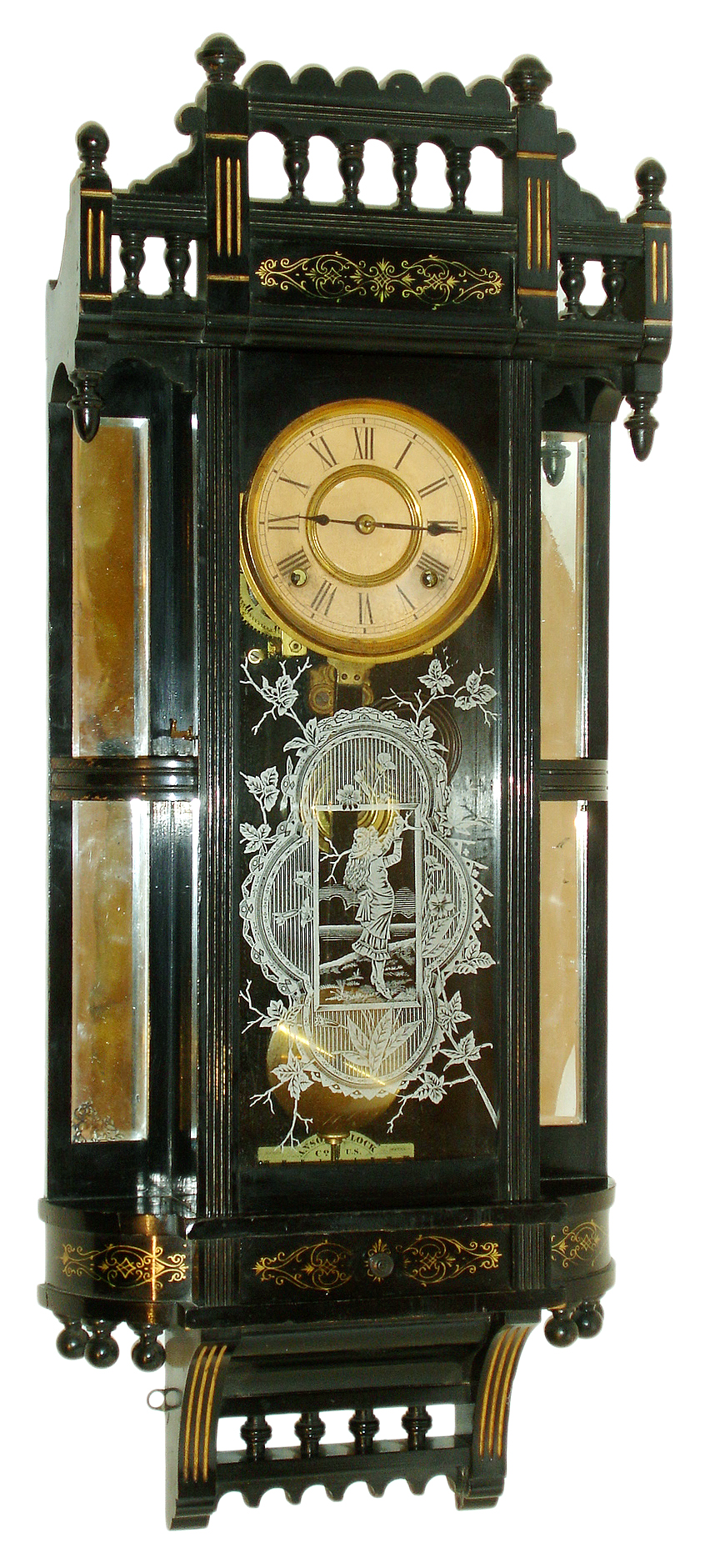 Ansonia Clock Co. Ansonia, Conn., "Reflector", 8 days, time & strike spring all clock, c1883 — Antique Clocks Price Guide