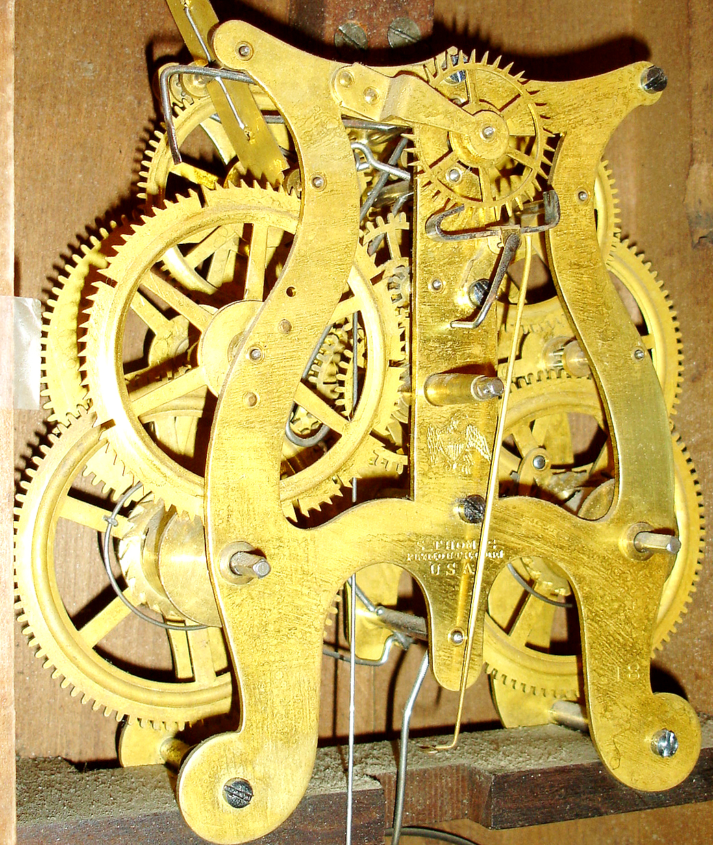 Seth Thomas Clock Co., Thomaston, Conn., "Column Clock" 8 days, time and strike, weight driven movement shelf clock, c1875 — Antique Clocks Price Guide