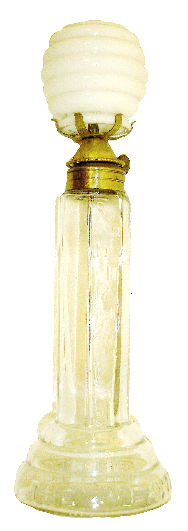 Novelty clock "The Weaver Time Lamp" small oil lamp, c1890 — Antique Clocks Price Guide