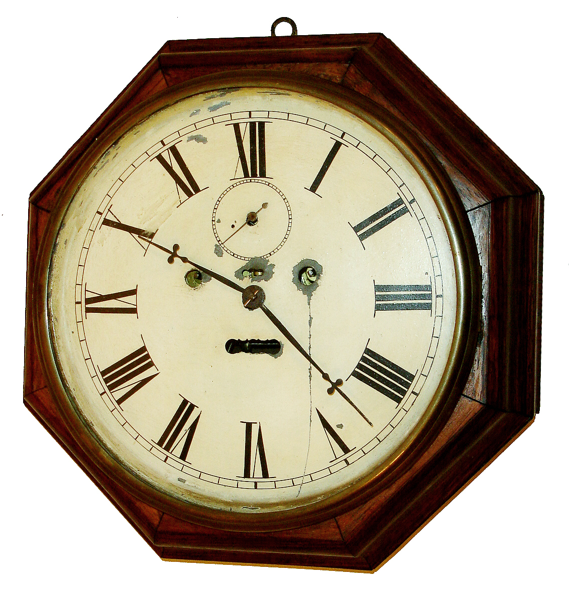 Terryville Mfg. Co., Terryville, Conn., 30 hour, torsion pendulum Octagon Marine timepiece, c1852. — Antique Clocks Price Guide