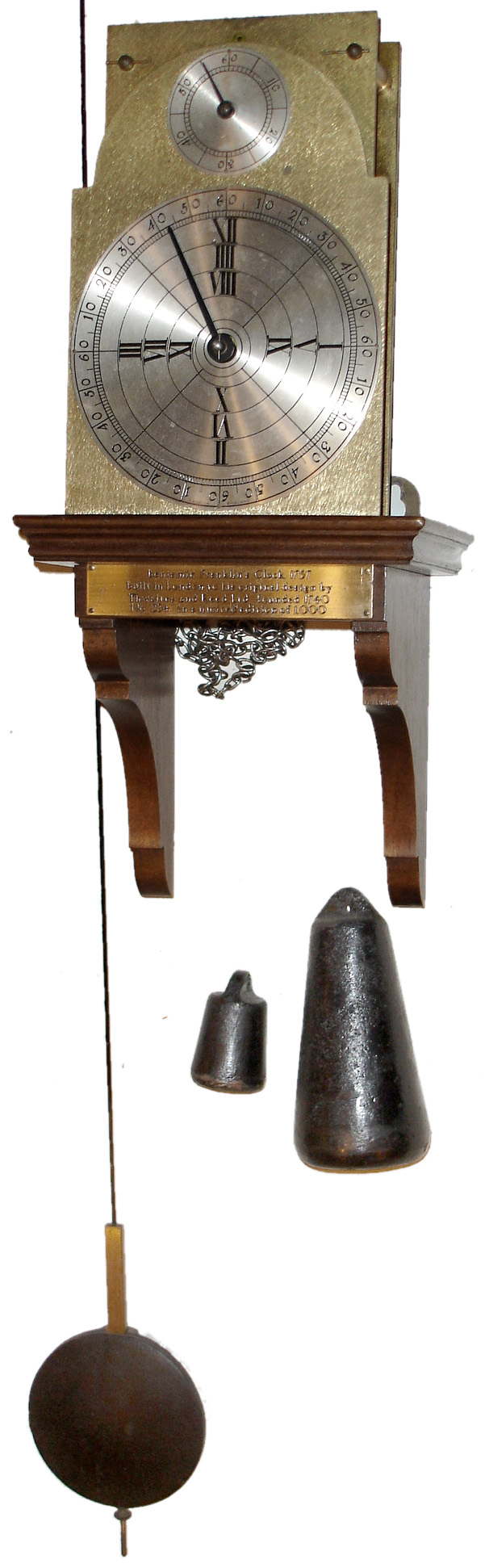Thwaites and Reed, London, modern "Benjamin Franklin" clock, based on the founding father's late 1700's design — Antique Clocks Price Guide