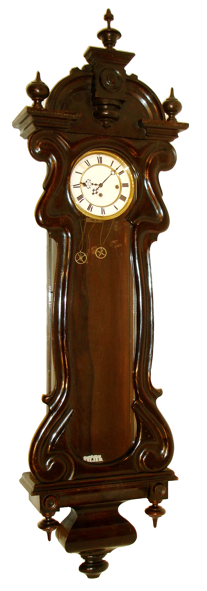 Vienna Regulator, Grande Sonnerie, 8 days, time and grande sonnerie strike, three weight driven movement in an ebonized serpentine case, c1870 — Antique Clocks Price Guide
