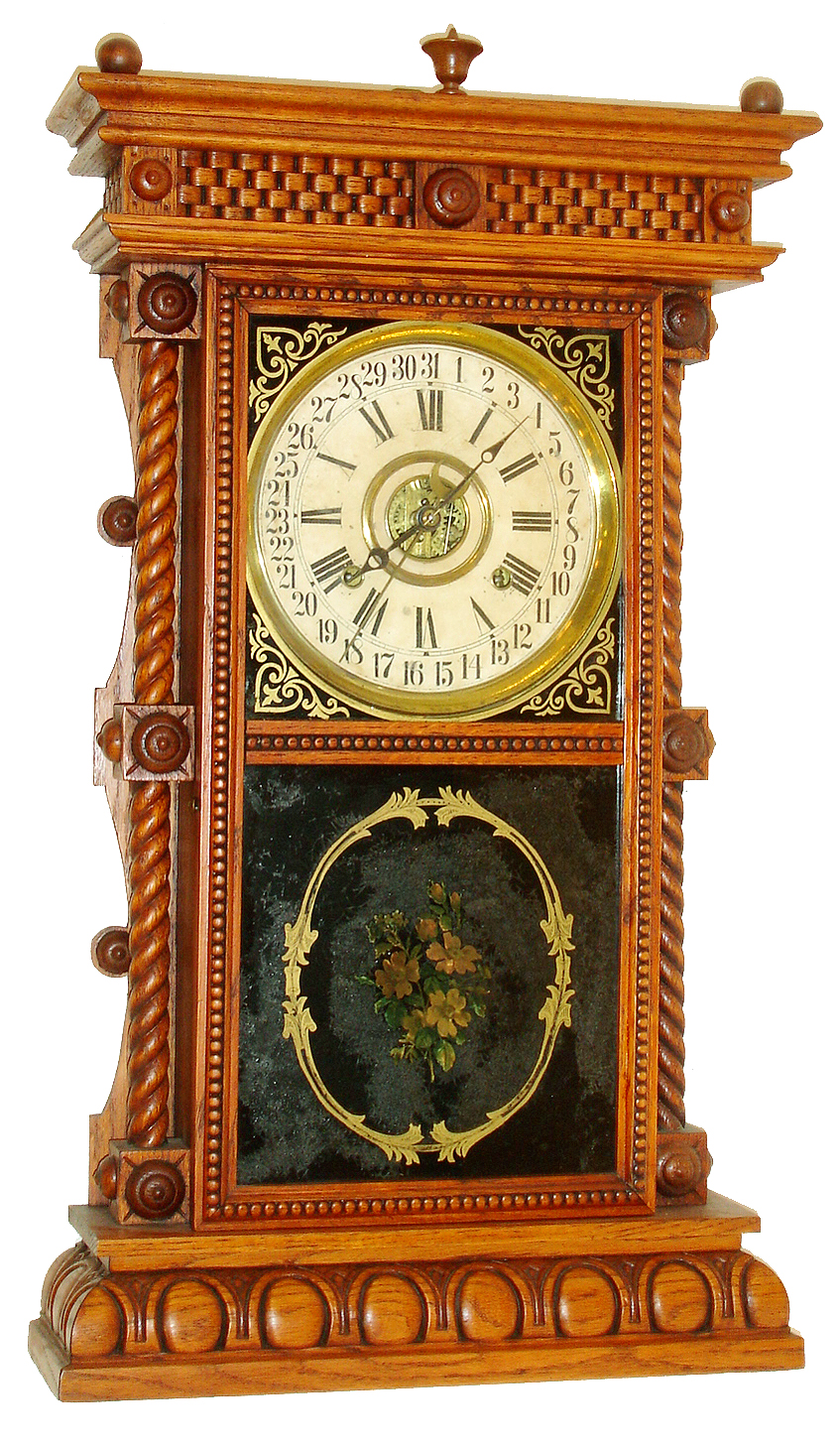 Davis Clock Co. Texarkana, Arkansas, 8 days, time and strike, simple calendar shelf clock, c1905 This firm made cases in Columbus, Miss. and Texarkana, Ark with movements purchased from various Connecticut manufacturers. — Antique Clocks Price Guide