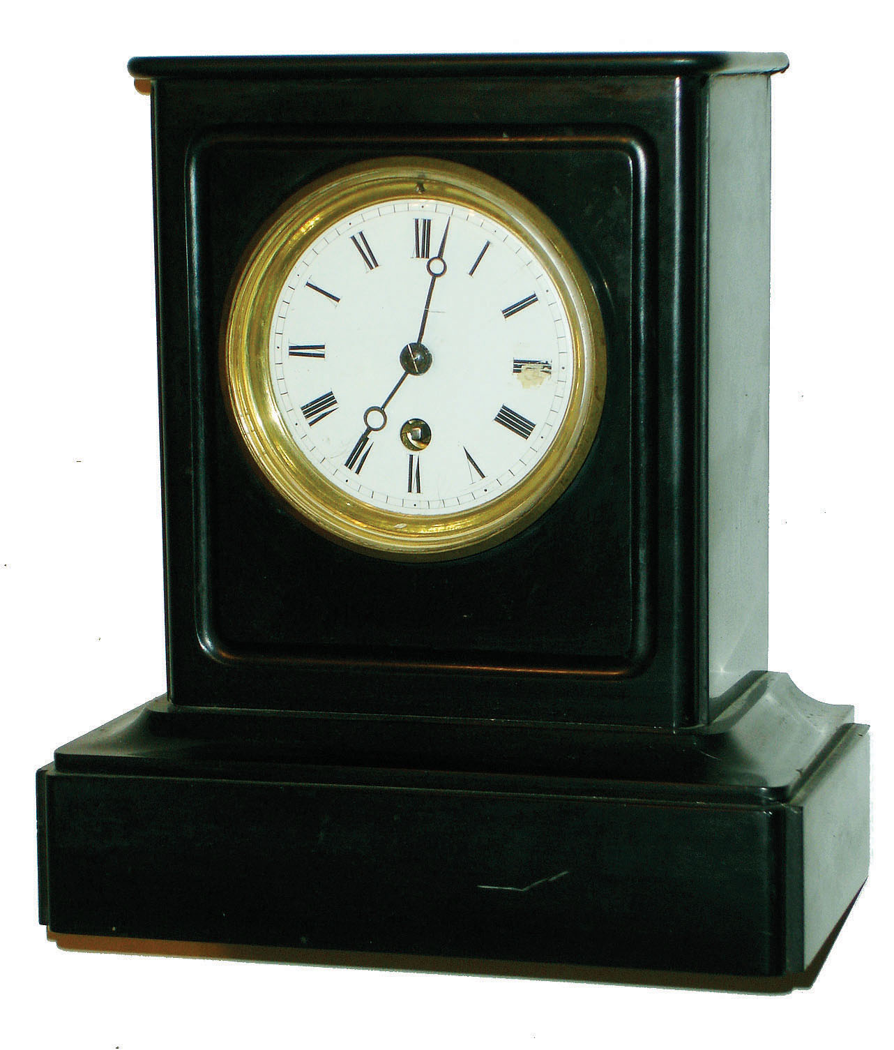 French black marble 8 days, time only mantel clock, c1900 — Antique Clocks Price Guide