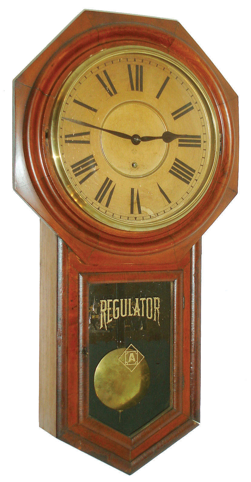 Ansonia Clock Co., Ansonia, Conn., "Regulator A", 8 days, walnut wall timepiece, c1900 — Antique Clocks Price Guide
