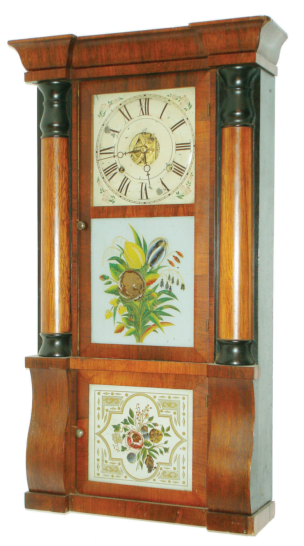 Seth Thomas, Thomaston, Conn., 8 days, time and strike, column & cornice shelf clock, c1870 — Antique Clocks Price Guide