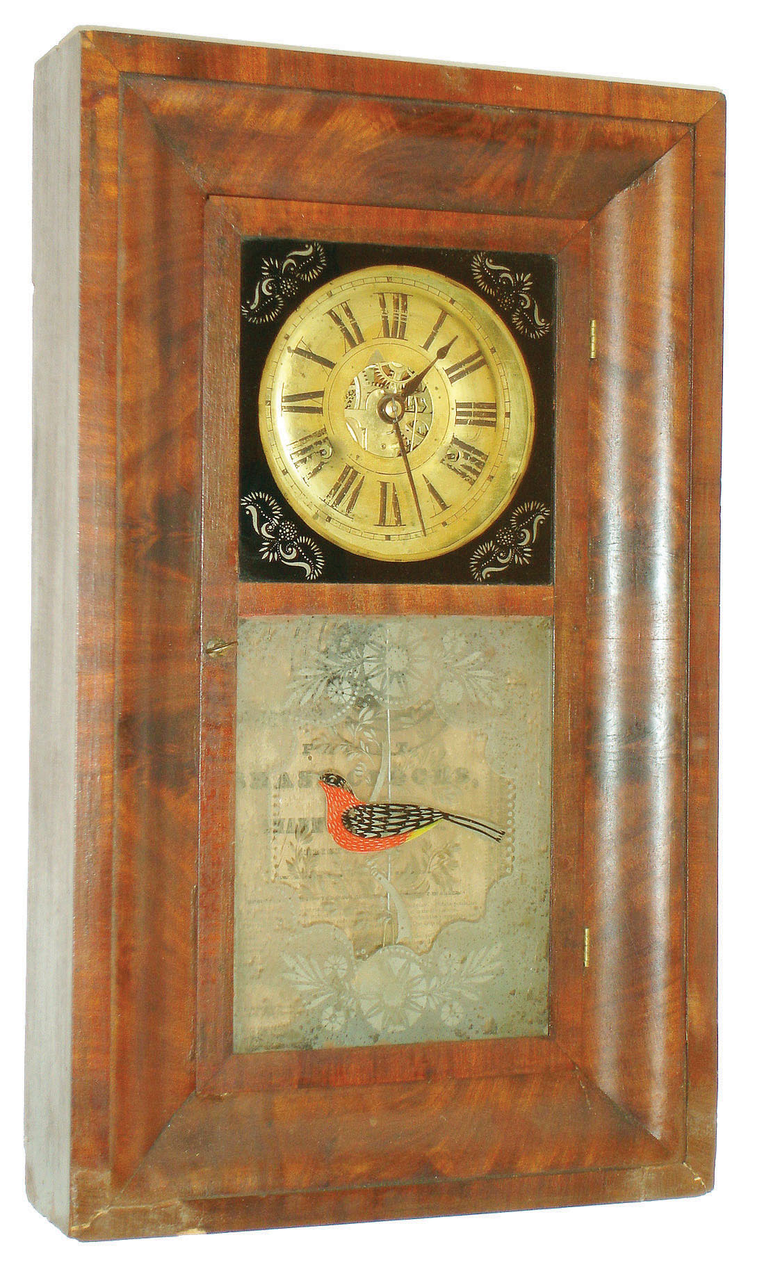 Chauncey Jerome, Bristol, Conn., 30 hour, time and strike, OG shelf clock. c.1840 — Antique Clocks Price Guide