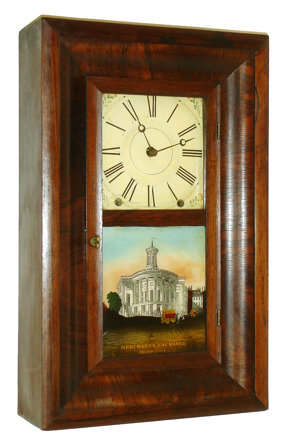 Ansonia Brass Co., Ansonia, Conn., 8 days, time and strike, mini OG shelf clock, c1860 — Antique Clocks Price Guide