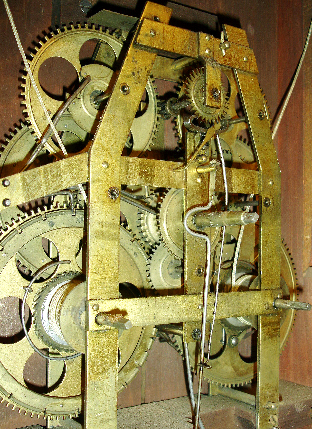 C. & L.C. Ives, Bristol, Conn., 8 days, time and strike, weight brass movement triple decker shelf clock, c1835 — Antique Clocks Price Guide