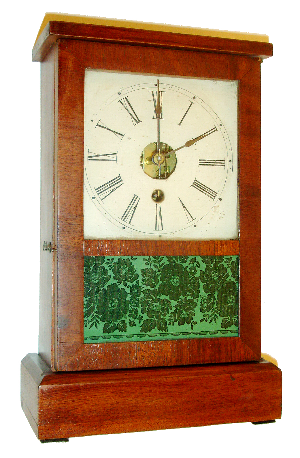 S. B. Terry & Co., Terryville, Conn.30 Hour timepiece, Mahogany veneered Cottage case, c.1852. — Antique Clocks Price Guide