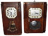 Clocks- 2 (Two) French Deco style wood case Westminster chime 8 days, wall clocks, Vedette, Fedehor; and "Veritable Westminster"; early 20th century