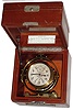 Hamilton Watch Co., Lancaster, PA, "Model 22" U.S. Navy 8 days, 21 jewel adjusted chronometer watch in mahogany gimbaled box, 1943