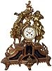 French 8 days, time and strike, cast metal large figural mantel clock, c1880