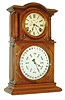 E. Ingraham & Co., Bristol, Conn., "Ingraham Calendar", 8 days, time and strike, walnut double dial calendar clock, c1881