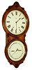 Seth Thomas Clock Co., Thomaston, Conn., "Office Calendar No. 6", 8 days, time and strike, double dial calendar wall clock, c1888